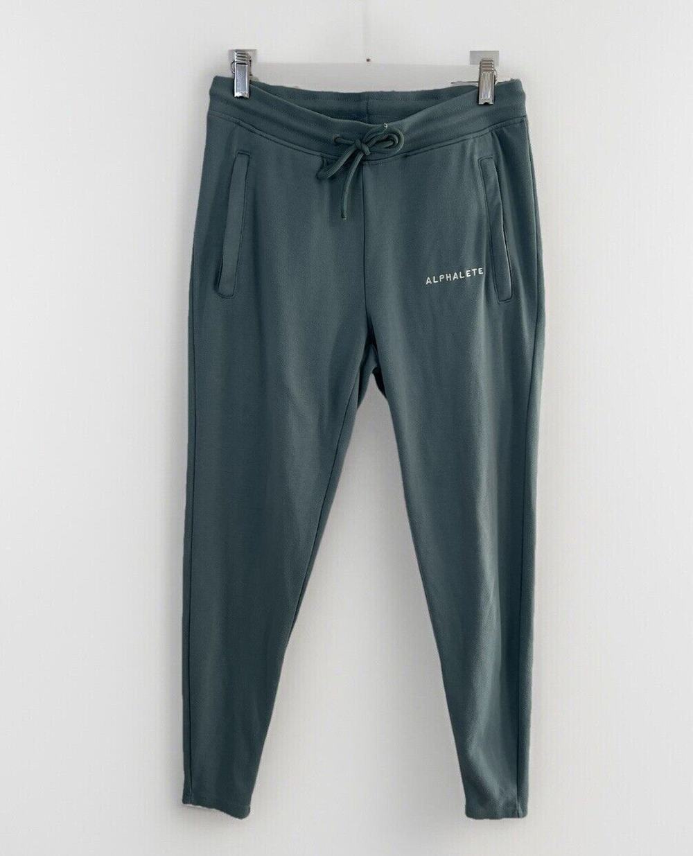 Alphalete Womens Teal Essential Jogger Trooper Pants Sz Small Zip Pocket
